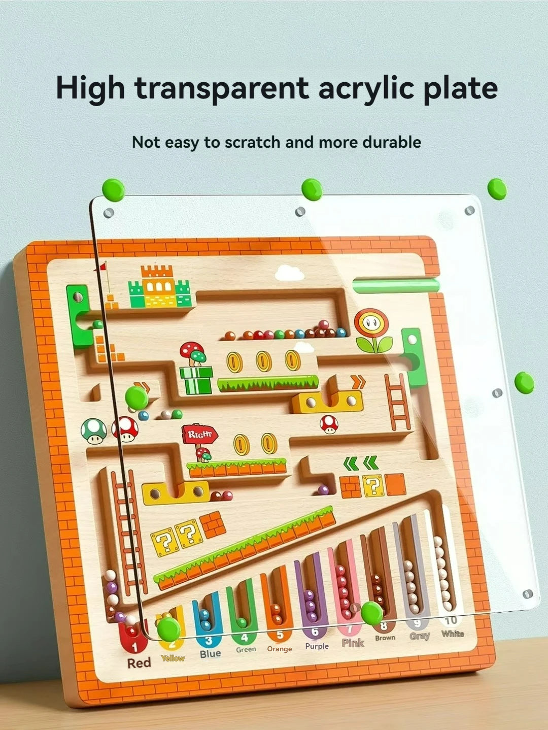 Magnetisches Kugellabyrinth aus Holz – Lern- und Geschicklichkeitsspiel für Kinder