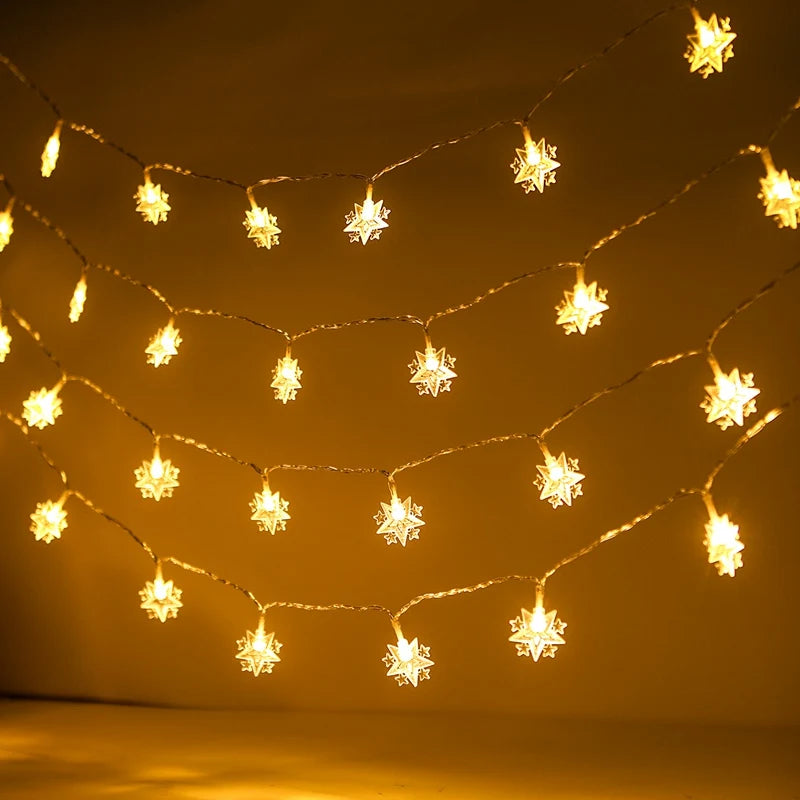 LED Lichterkette Stern & Mond – Batteriebetrieben, Warmweiß oder Bunt