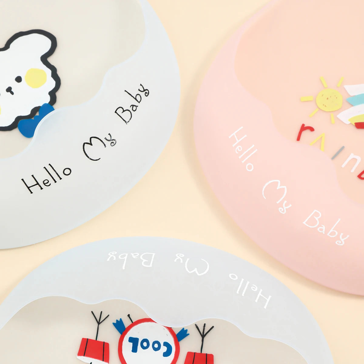 Wasserdichte Baby-Lätzchen aus Silikon, Verstellbare Weiche Babylätzchen mit Süßen Tiermotiven, Unisex für Jungen & Mädchen, Fütterungszubehör