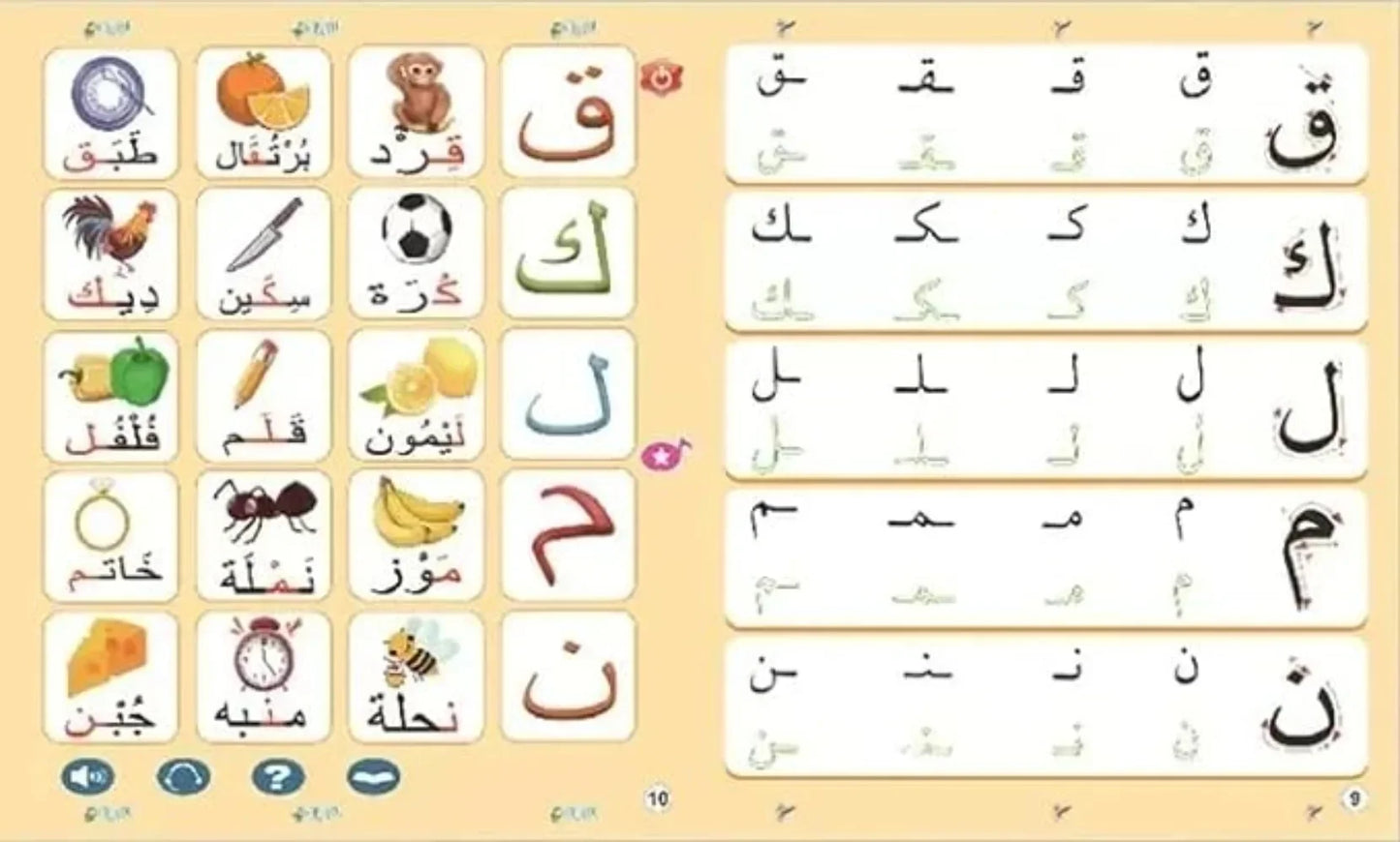 Interaktives Arabisches Lernbuch für Kinder – Buchstaben, Zahlen, Formen, Farben, Mathematik und Berufe – Mit Tonseiten und Touch-Funktion