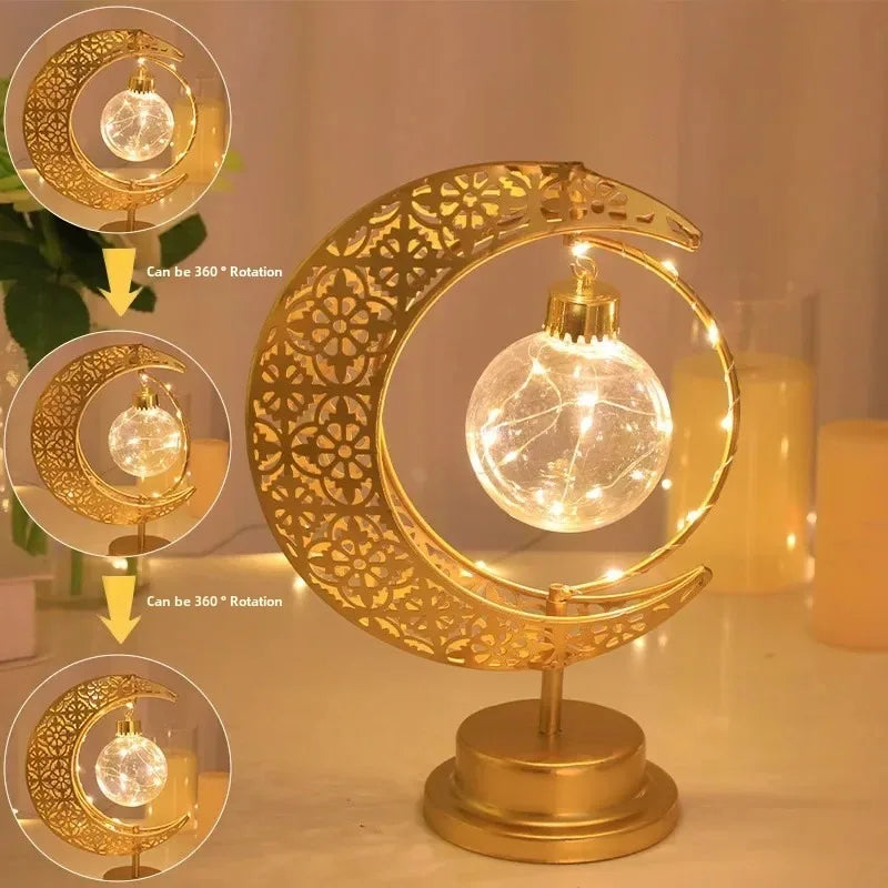 360° drehbare LED-Mondlampe – Orientalische Leuchte für Ramadan