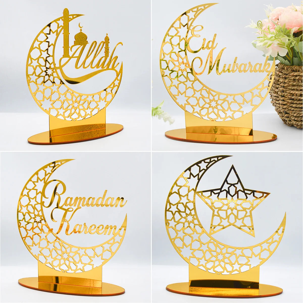 Edle Ramadan & Eid Acryl-Dekorationen – LED Tischleuchten & Deko-Ständer