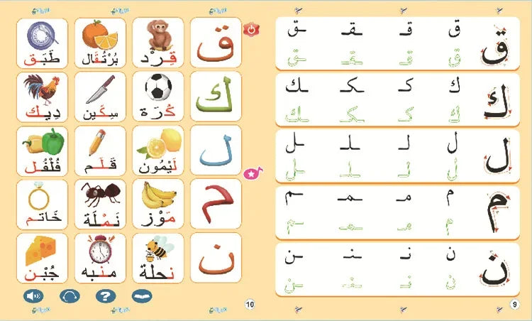 Interaktives Arabisches Lernbuch für Kinder – Buchstaben, Zahlen, Formen, Farben, Mathematik und Berufe – Mit Tonseiten und Touch-Funktion