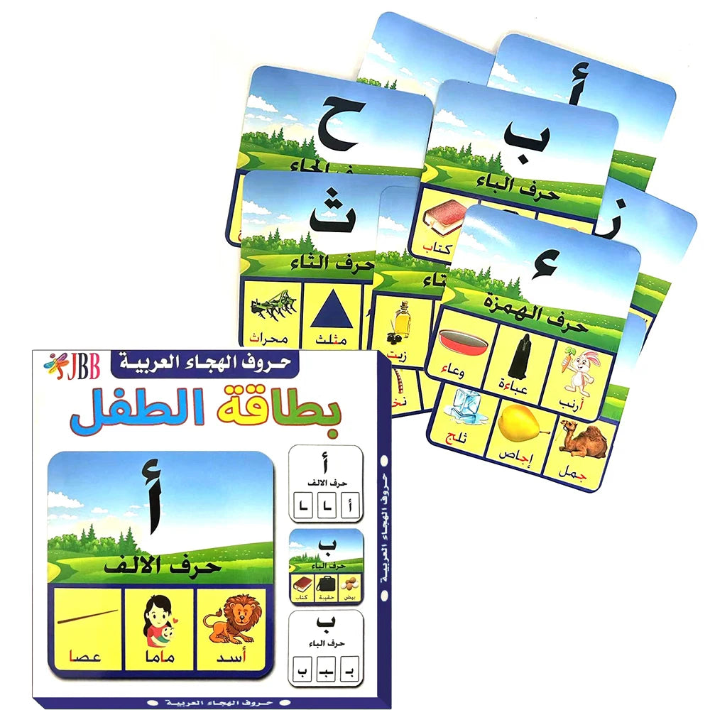 Lernkarten für Arabisches Alphabet – 28 Stück, Pädagogisches Spielzeug für Kinder
