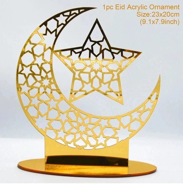Elegant Eid & Ramadan Tray – Acrylic Decor Plate for Table Centerpieces