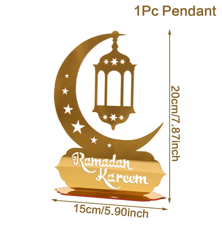 Elegant Eid & Ramadan Tray – Acrylic Decor Plate for Table Centerpieces
