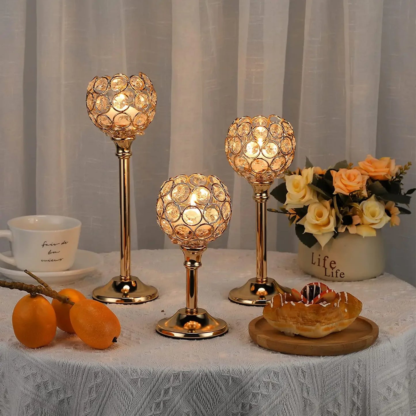 Luxuriöser Kristall-Kerzenhalter – Elegantes Tischdekor für Hochzeiten, Feste und Zuhause