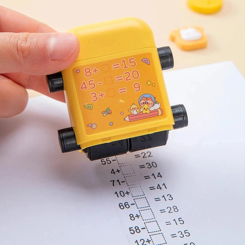 2-in-1 Mathe-Lernstempel für Kinder – Addieren & Subtrahieren mit Rollendesign