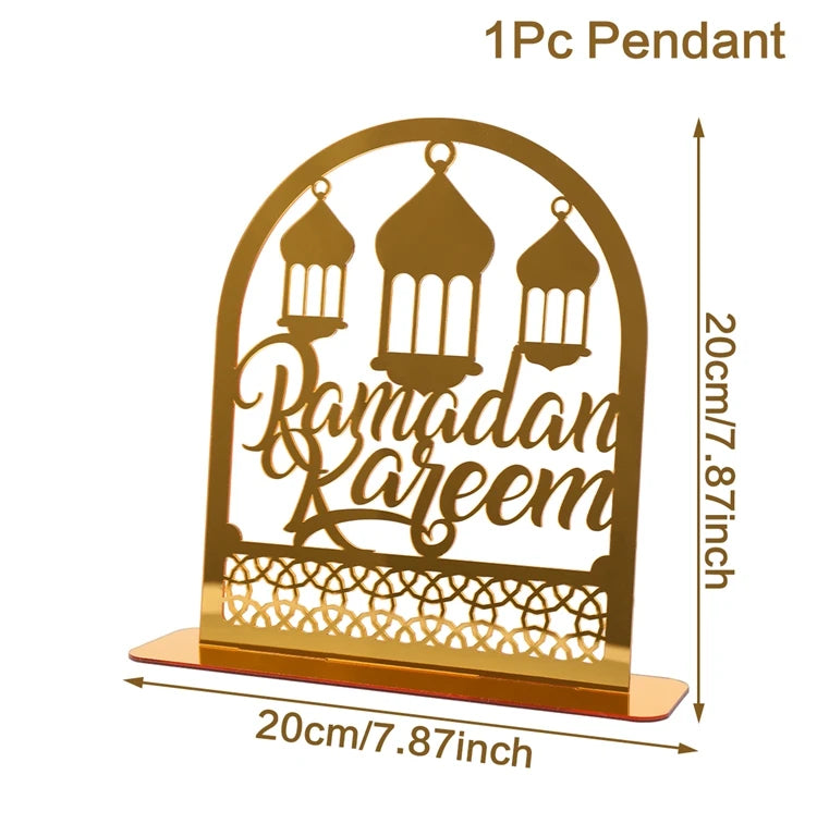 Elegant Eid & Ramadan Tray – Acrylic Decor Plate for Table Centerpieces