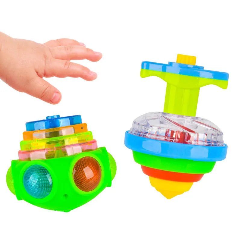 UFO Kreisel mit LED-Licht und Musik für Kinder – Einfacher Launcher, bunte Rotation, Party- und Geburtstagsgeschenk