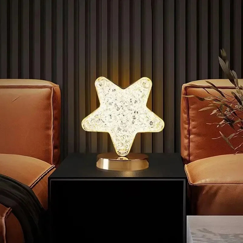 Kristall-Mondlampe – Touch-Dimmbar, USB-Wiederaufladbar, 3 Lichtfarben, LED-Nachtlicht für Schlafzimmer & Wohnambiente