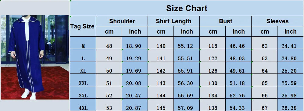 Eleganter Marokkanischer Kaftan für Herren – Lockerer Schnitt mit Traditionellem Stickmuster