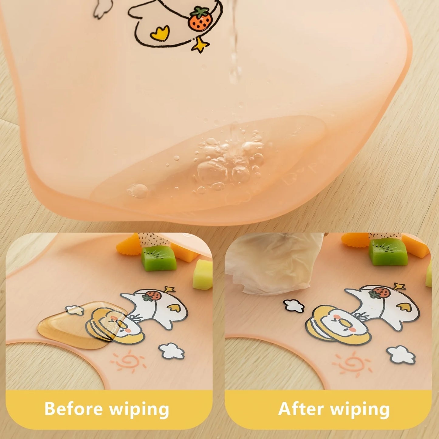 Wasserdichte Baby-Lätzchen aus Silikon, Verstellbare Weiche Babylätzchen mit Süßen Tiermotiven, Unisex für Jungen & Mädchen, Fütterungszubehör