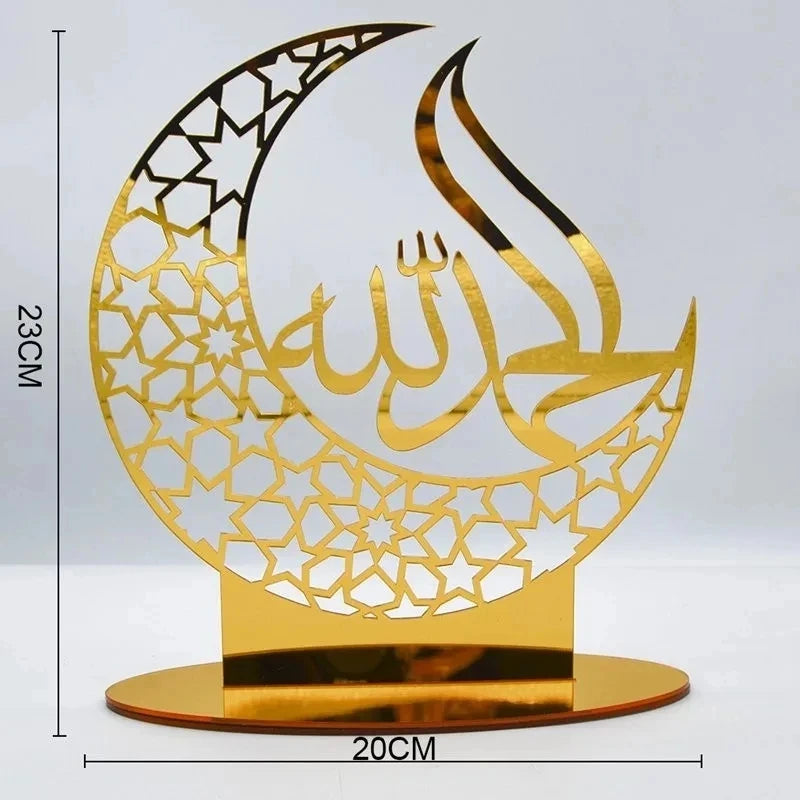 Elegant Eid & Ramadan Tray – Acrylic Decor Plate for Table Centerpieces