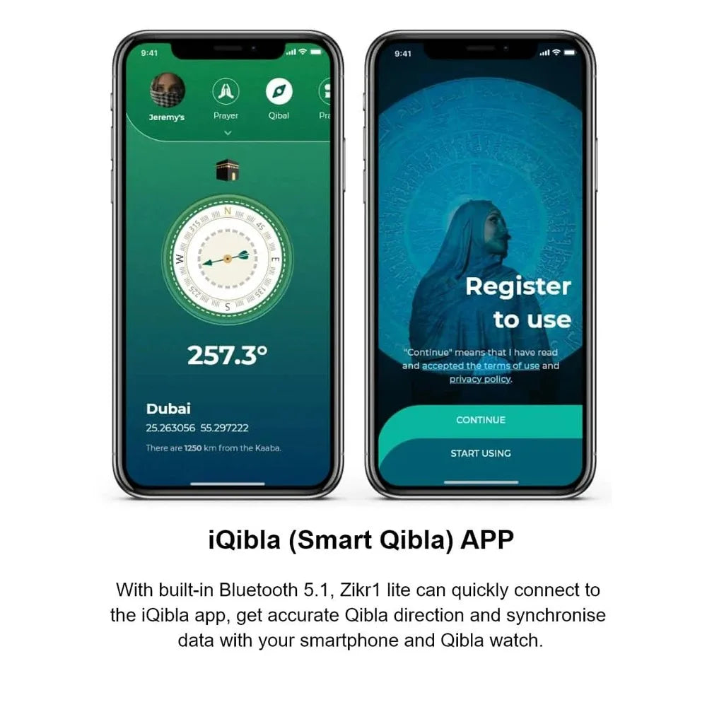 عداد التسبيح الرقمي الذكي - ذكر 1 لايت مع تذكير بأوقات الصلاة، وخاصية الاهتزاز، وتحديد اتجاه القبلة