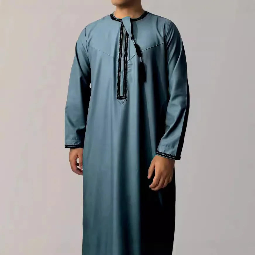 Klassische Marokkanische Herren-Djellaba mit Stickerei – In 6 Farben und Größen 52–62