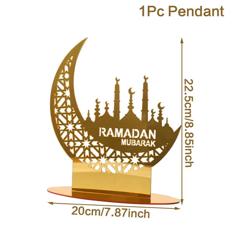 Elegant Eid & Ramadan Tray – Acrylic Decor Plate for Table Centerpieces