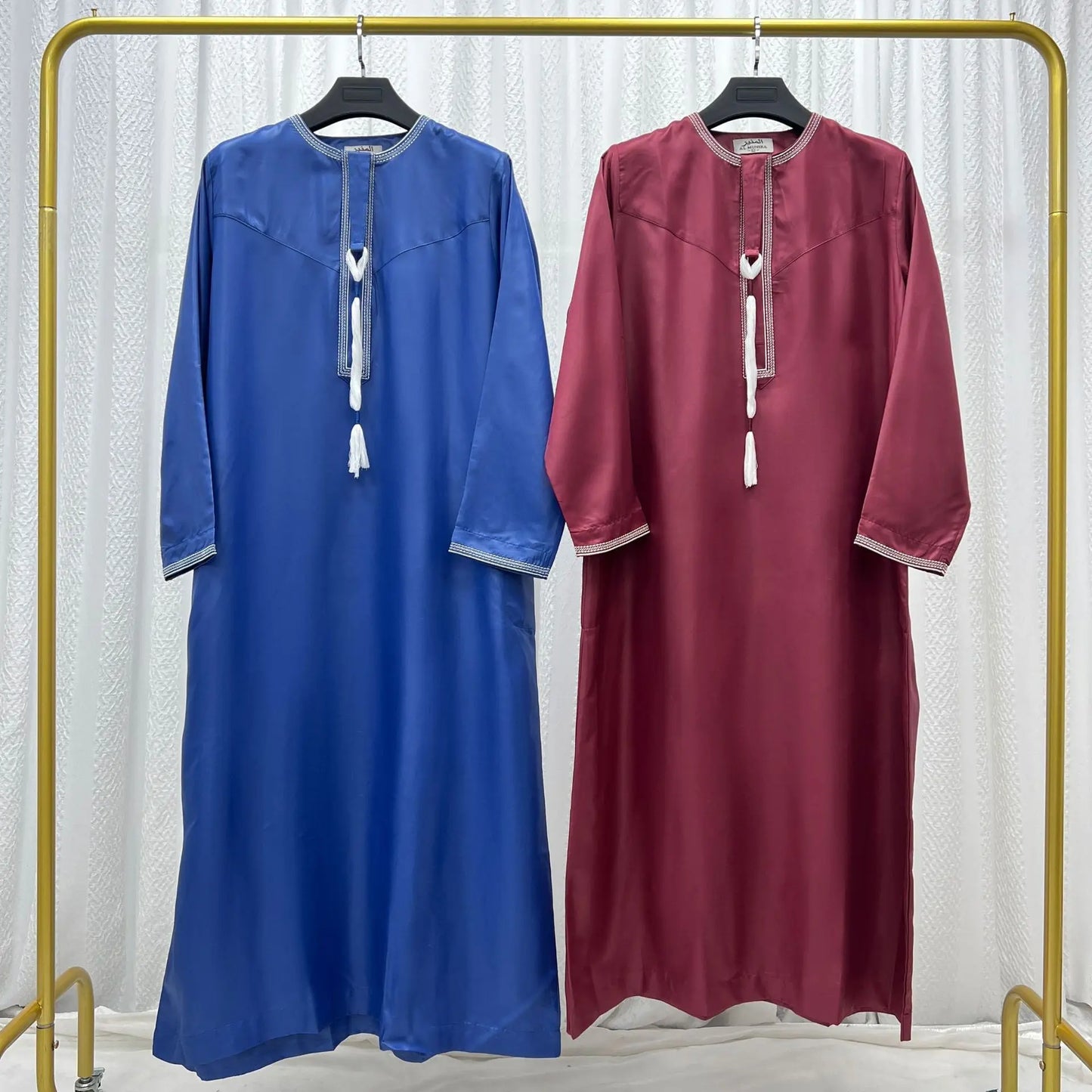 Klassische Marokkanische Herren-Djellaba mit Stickerei – In 6 Farben und Größen 52–62