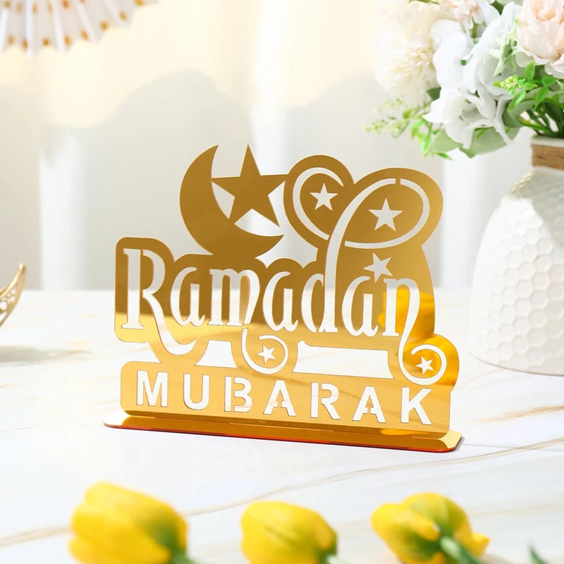 Elegant Eid & Ramadan Tray – Acrylic Decor Plate for Table Centerpieces