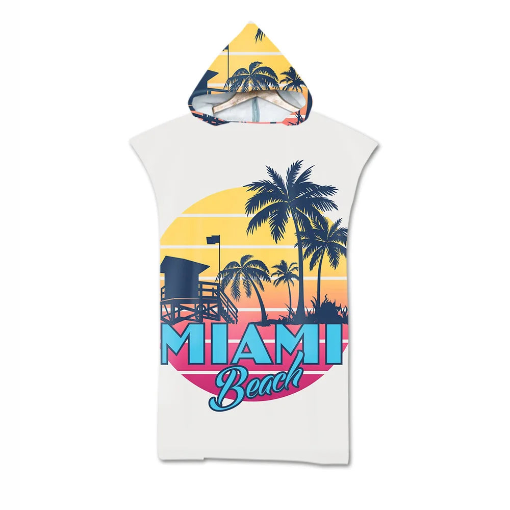 Surf Poncho mit Kapuze – Für Erwachsene, perfekt nach dem Schwimmen im Schwimmbad