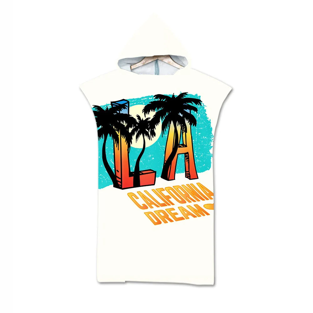 Surf Poncho mit Kapuze – Für Erwachsene, perfekt nach dem Schwimmen im Schwimmbad