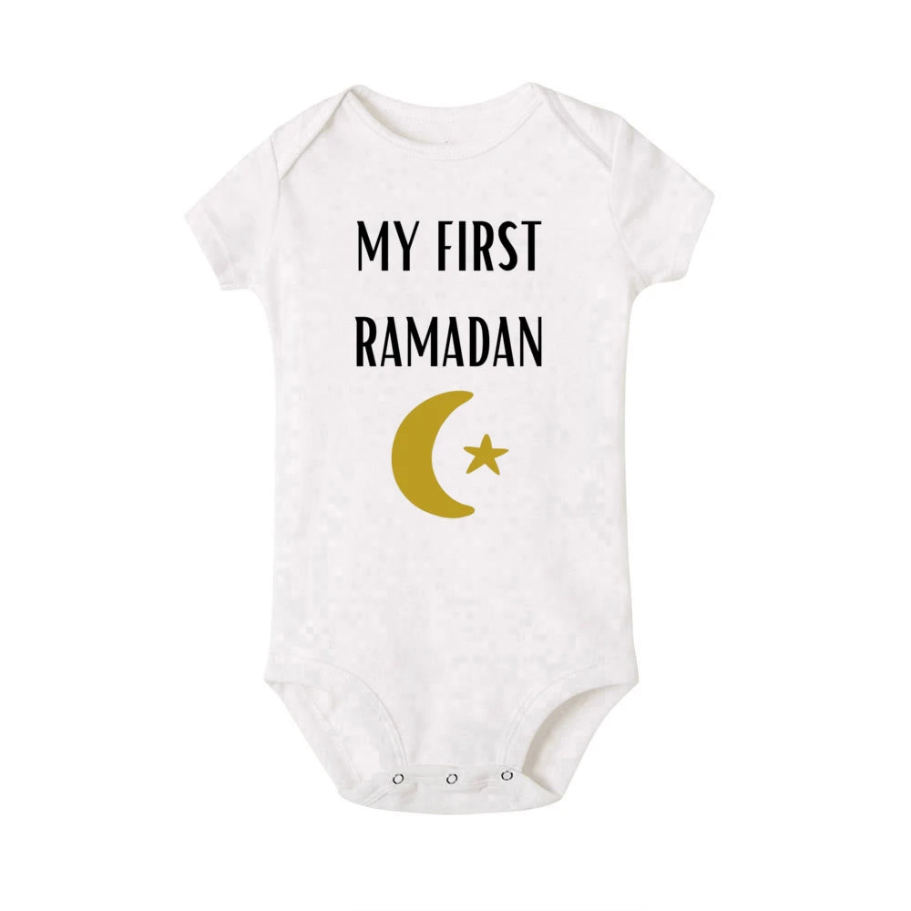 Baby-Body „My First Eid“ – Kurzarm-Strampler für Neugeborene, Weicher und Bequemer Feiertags-Outfit