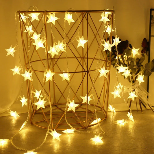 LED Sternen-Lichterkette – Warmweiß oder Bunt