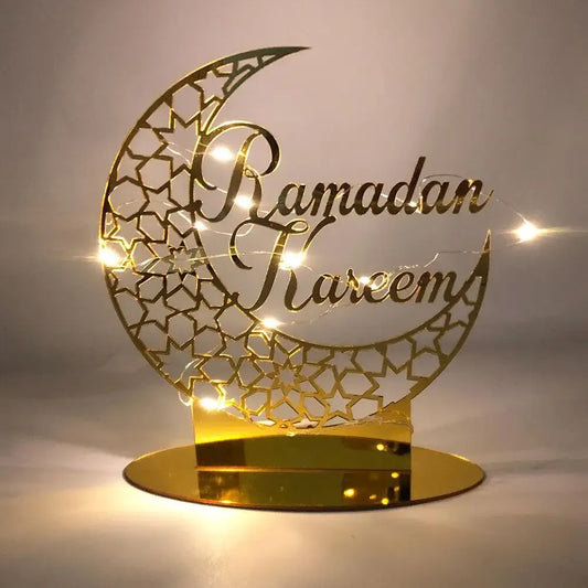 Edle Ramadan & Eid Acryl-Dekorationen – LED Tischleuchten & Deko-Ständer