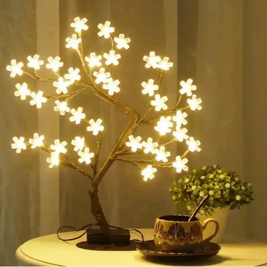 LED Kirschblüten-Baum Lampe – Warmweiß – 24/36/48 LEDs – USB & Batteriebetrieb