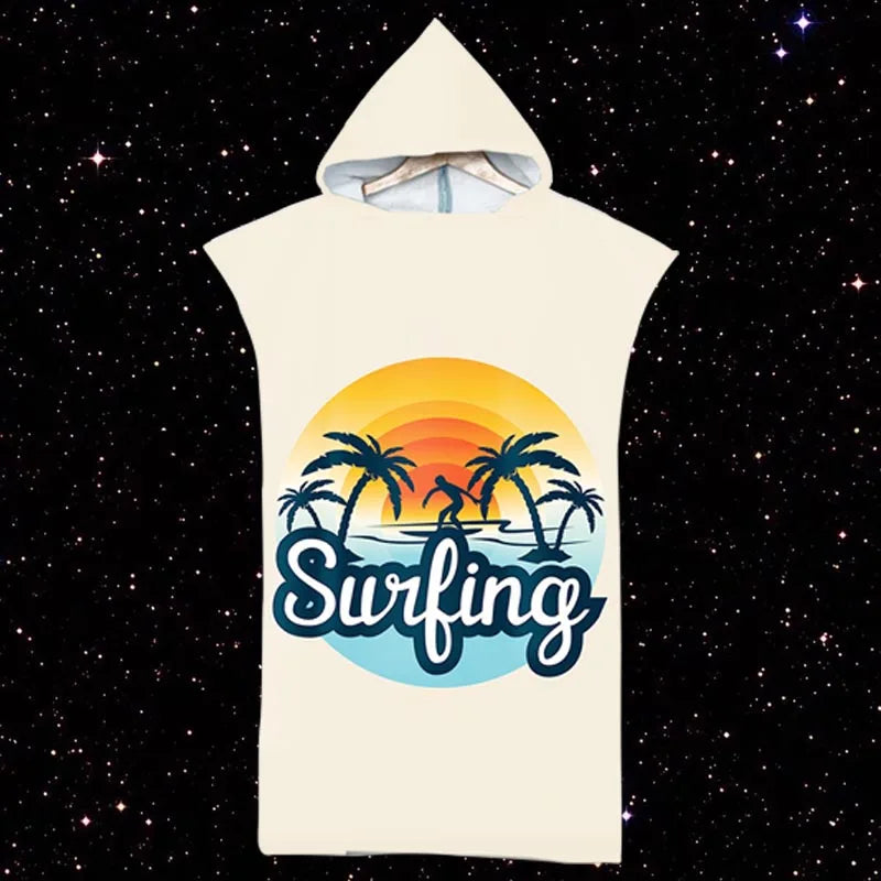 Surf Poncho mit Kapuze – Für Erwachsene, perfekt nach dem Schwimmen im Schwimmbad