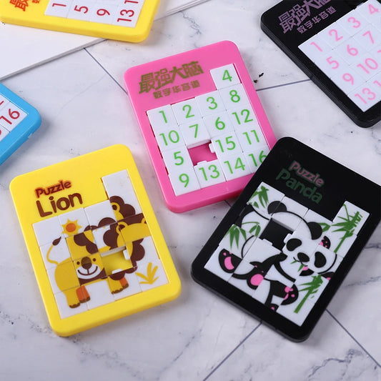 Schiebepuzzle für Kinder – 6-teiliges Set mit Zahlen & Tieren zum Lernen & Spielen