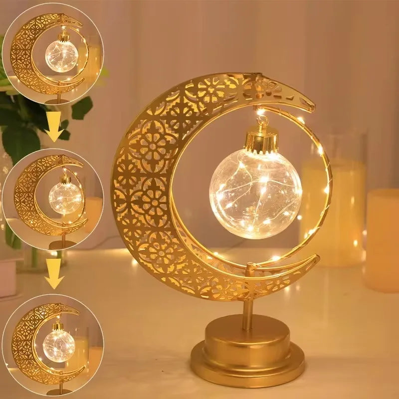 360° drehbare LED-Mondlampe – Orientalische Leuchte für Ramadan