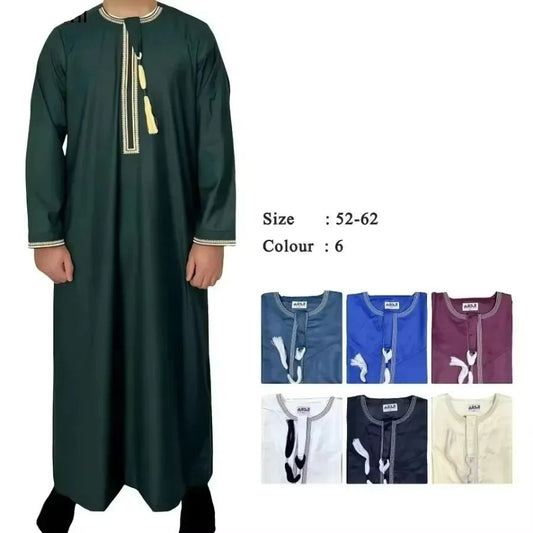 Klassische Marokkanische Herren-Djellaba mit Stickerei – In 6 Farben und Größen 52–62