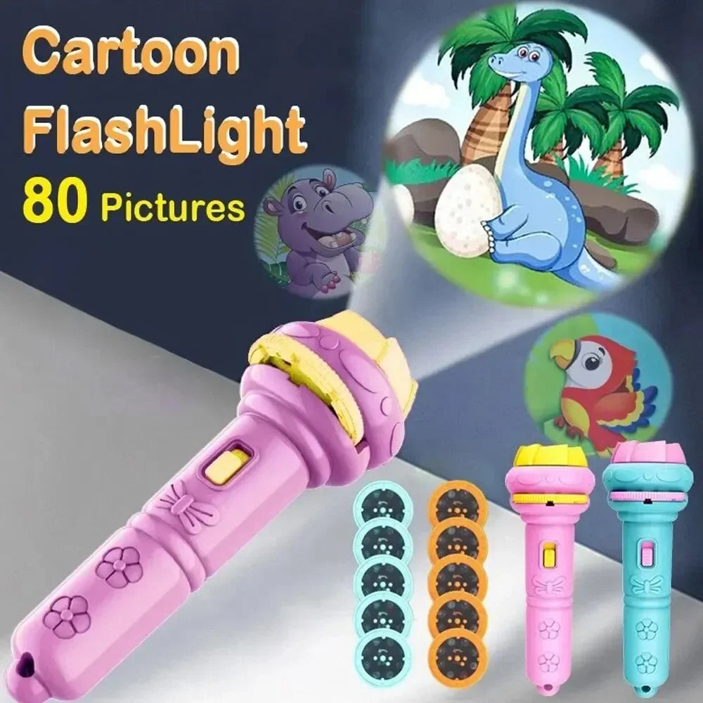 Kinder Taschenlampe mit Cartoon-Projektion – 80 Bilder
