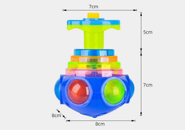 UFO Kreisel mit LED-Licht und Musik für Kinder – Einfacher Launcher, bunte Rotation, Party- und Geburtstagsgeschenk