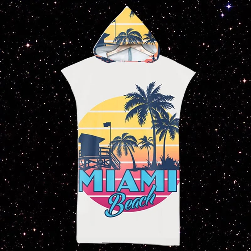 Surf Poncho mit Kapuze – Für Erwachsene, perfekt nach dem Schwimmen im Schwimmbad