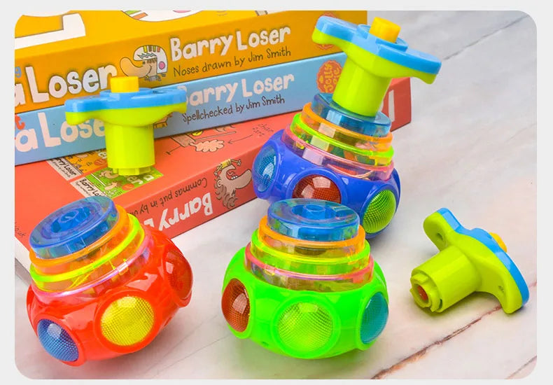UFO Kreisel mit LED-Licht und Musik für Kinder – Einfacher Launcher, bunte Rotation, Party- und Geburtstagsgeschenk