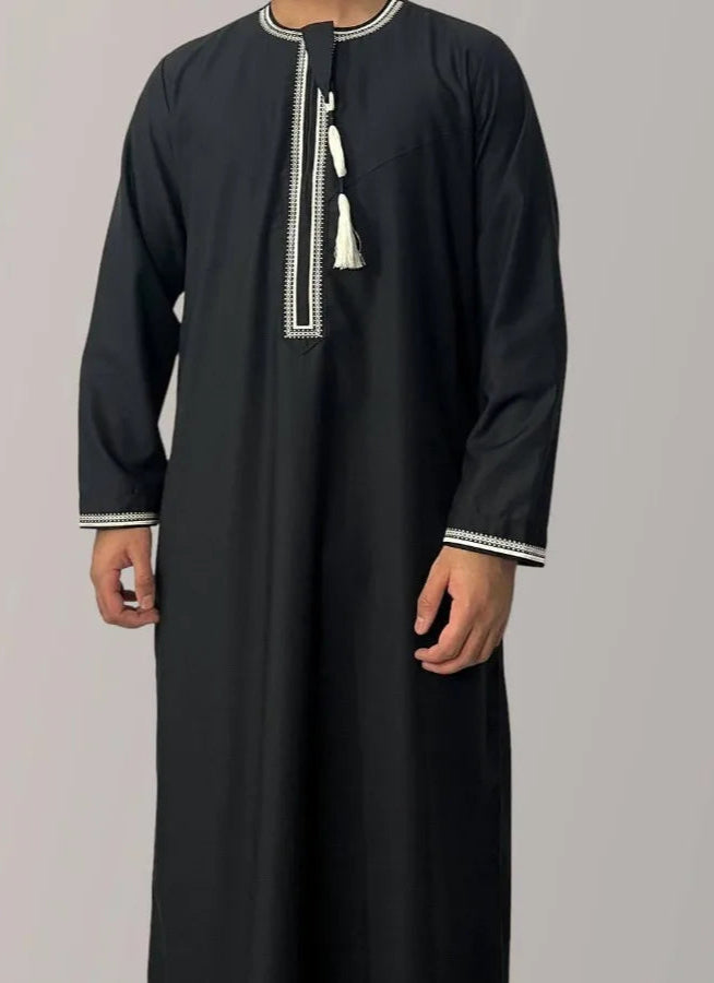 Klassische Marokkanische Herren-Djellaba mit Stickerei – In 6 Farben und Größen 52–62