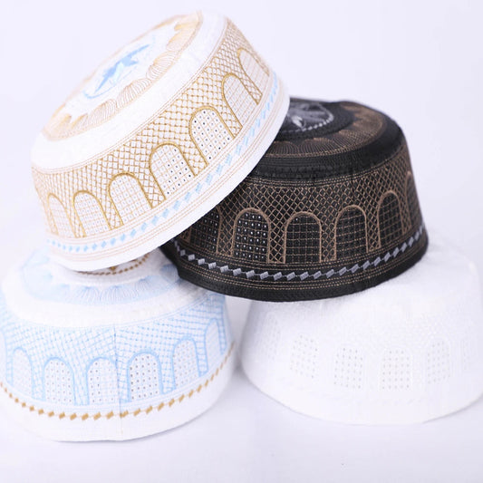 Hochwertige Muslimische Gebetskappe – Mehrfarbig & Besticktes Design