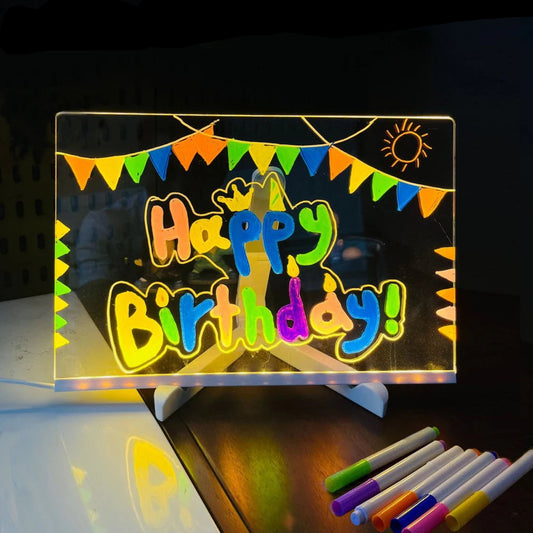 LED-Schreibtafel mit 7 Farben – Leuchtende Nachrichten & Kreative Deko