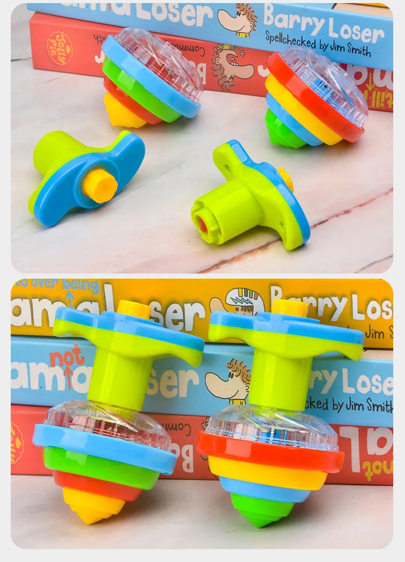 UFO Kreisel mit LED-Licht und Musik für Kinder – Einfacher Launcher, bunte Rotation, Party- und Geburtstagsgeschenk