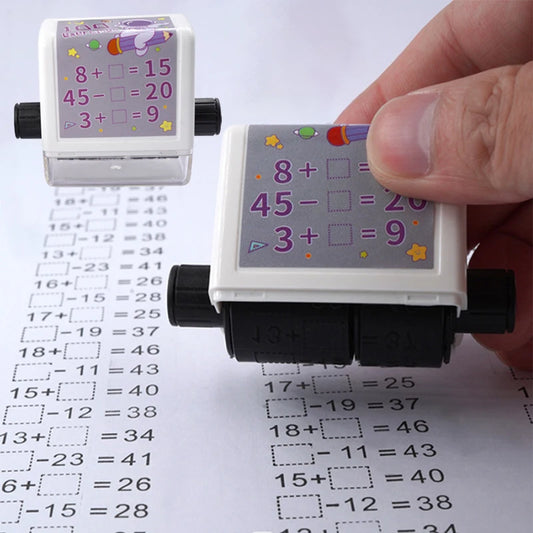2-in-1 Mathe-Lernstempel für Kinder – Addieren & Subtrahieren mit Rollendesign