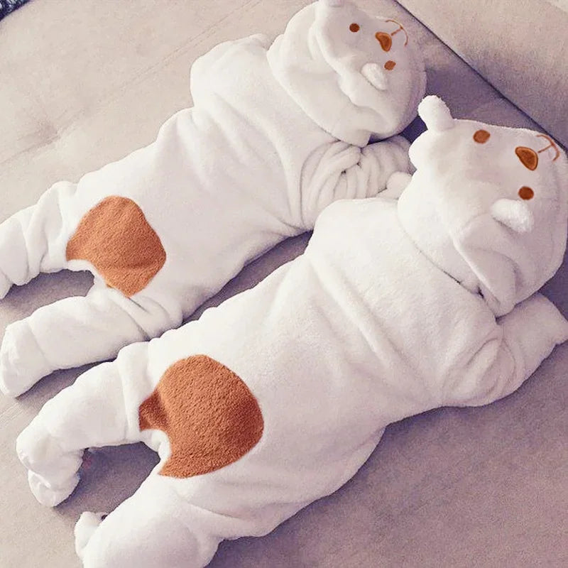 Baby Strampler mit Bärenkapuze – Flauschiger Winter-Overall für Jungen & Mädchen