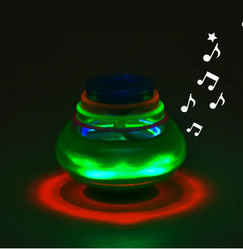 UFO Kreisel mit LED-Licht und Musik für Kinder – Einfacher Launcher, bunte Rotation, Party- und Geburtstagsgeschenk