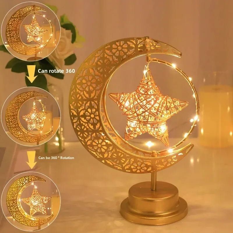 360° drehbare LED-Mondlampe – Orientalische Leuchte für Ramadan