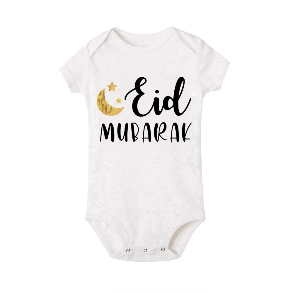 Baby-Body „My First Eid“ – Kurzarm-Strampler für Neugeborene, Weicher und Bequemer Feiertags-Outfit