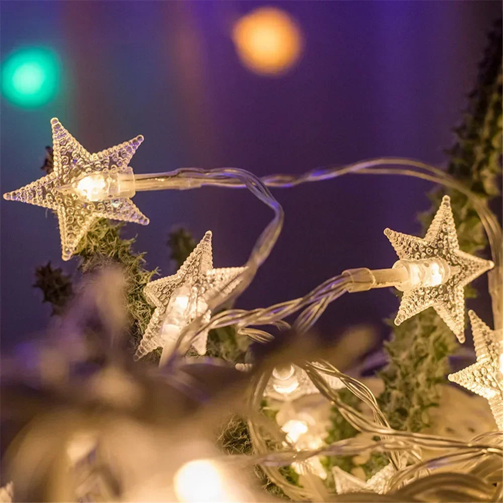LED Sternen-Lichterkette – Warmweiß oder Bunt