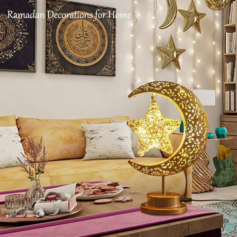 360° drehbare LED-Mondlampe – Orientalische Leuchte für Ramadan