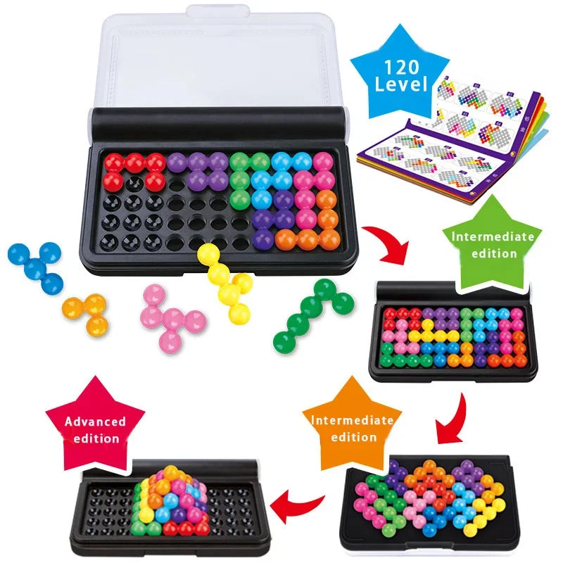 3D Logik-Puzzle für Kinder – Montessori-Pyramide mit 120 Denkaufgaben