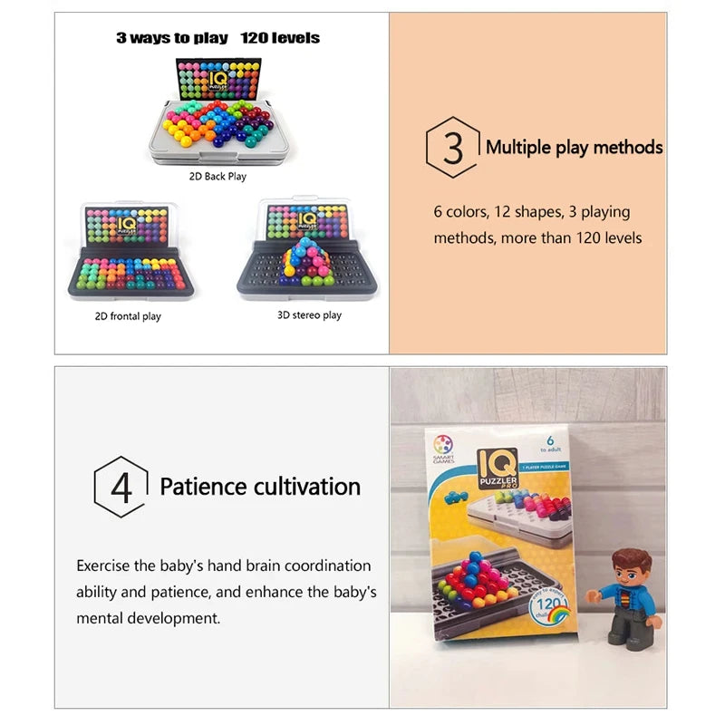 3D Logik-Puzzle für Kinder – Montessori-Pyramide mit 120 Denkaufgaben